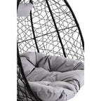 Black Rattan Effect Double Hanging Egg Chair with Sledge Base