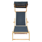 Khaki Wooden Lounger