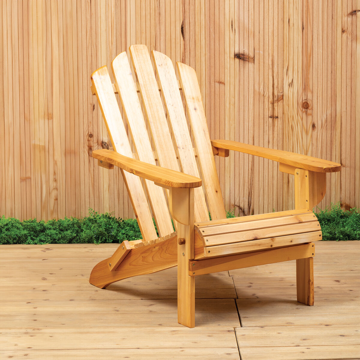 Natural Finish Wooden Slatted Chair