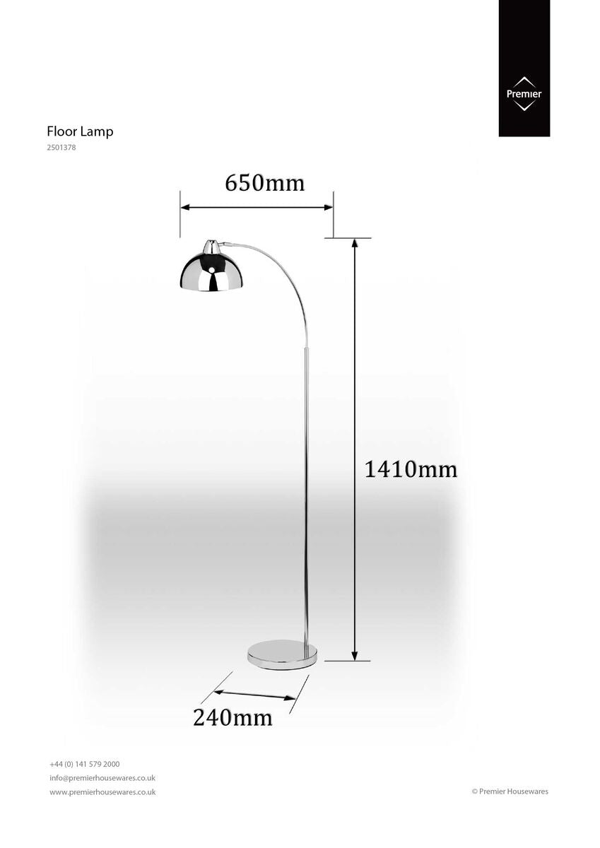 Chrome Metal Floor Lamp