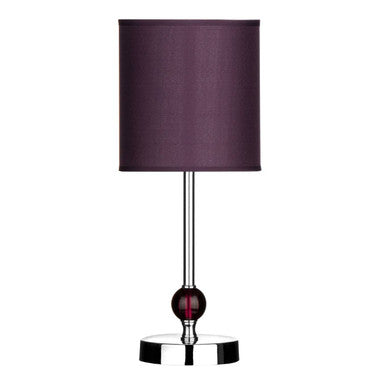 Chrome Table Lamp with Purple Shade