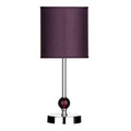 Chrome Table Lamp with Purple Shade