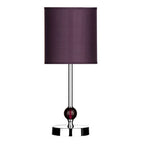 Chrome Table Lamp with Purple Shade