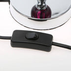 Chrome Table Lamp with Purple Shade