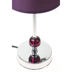 Chrome Table Lamp with Purple Shade