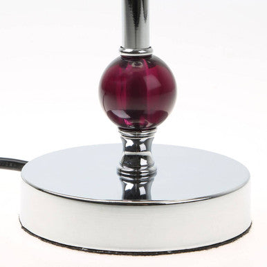 Chrome Table Lamp with Purple Shade