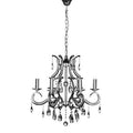6 Arm Polished Chrome Crystal Chandelier