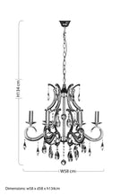 6 Arm Polished Chrome Crystal Chandelier
