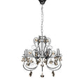 6 Arm Chrome Iron Frame Crystal Chandelier