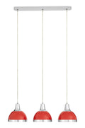Red Shade and Chrome Pendant Light