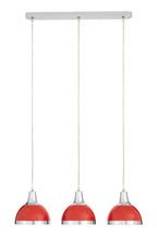 Red Shade and Chrome Pendant Light