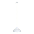 White Finish Pendant Light with Chrome Detail