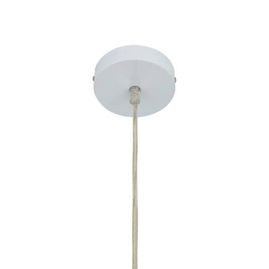White Finish Pendant Light with Chrome Detail