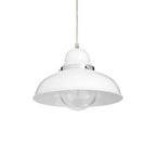 White Finish Pendant Light with Chrome Detail