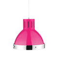 Hot Pink and Chrome Bell Shaped Pendant Light
