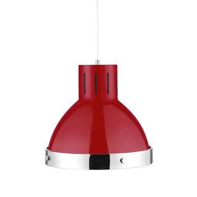 Red and Chrome Pendant Light