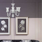 Glass and Chrome 6 Arm Chandelier