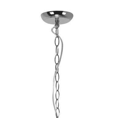 Glass and Chrome 6 Arm Chandelier