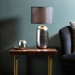 Chrome Finish Ceramic Base Table Lamp