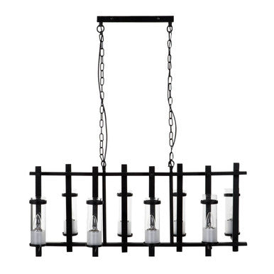 Iron and Glass Wide Pendant Light