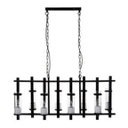 Iron and Glass Wide Pendant Light