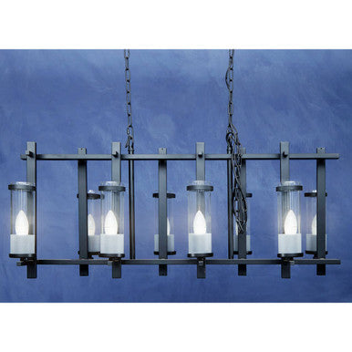 Iron and Glass Wide Pendant Light