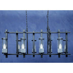 Iron and Glass Wide Pendant Light