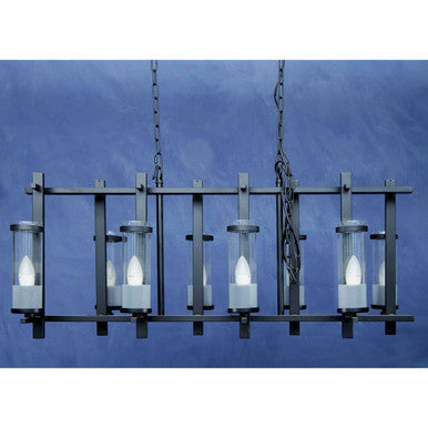 Iron and Glass Wide Pendant Light