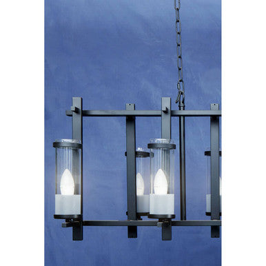 Iron and Glass Wide Pendant Light