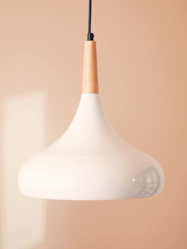 White Curved Pendant Light