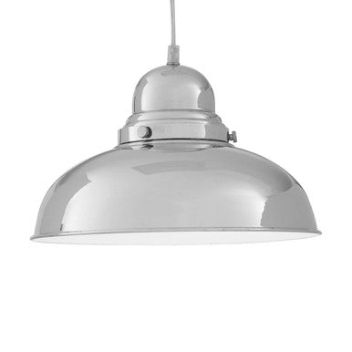 Chrome Finish Bowl Shaped Pendant Light