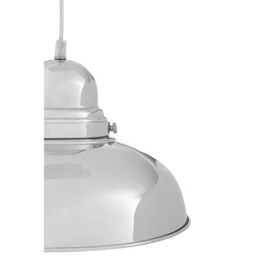 Chrome Finish Bowl Shaped Pendant Light