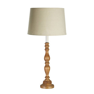 Candle Table Lamp with Wooden Round Base