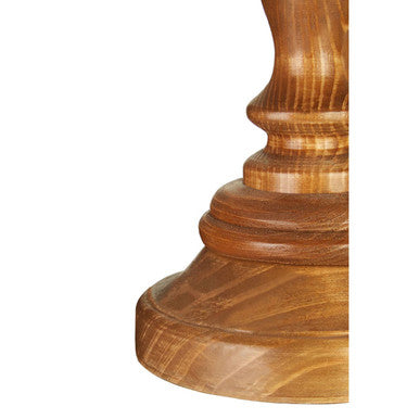 Candle Table Lamp with Wooden Round Base