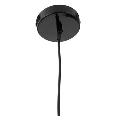 Black Metal and Wood Effect Pendant Light