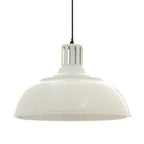 White Metal Ridged Pendant Light