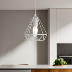 White Metal Wire Pendant Light