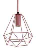 Pink Metal Wire Pendant Light
