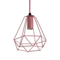 Pink Metal Wire Pendant Light