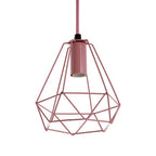 Pink Metal Wire Pendant Light