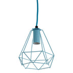 Blue Metal Wire Pendant Light