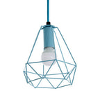 Blue Metal Wire Pendant Light