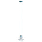 Blue Metal Wire Pendant Light