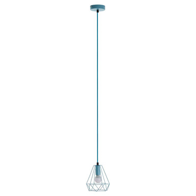 Blue Metal Wire Pendant Light