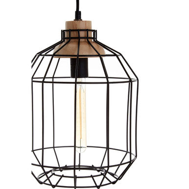 Black Metal Wire Pendant Light