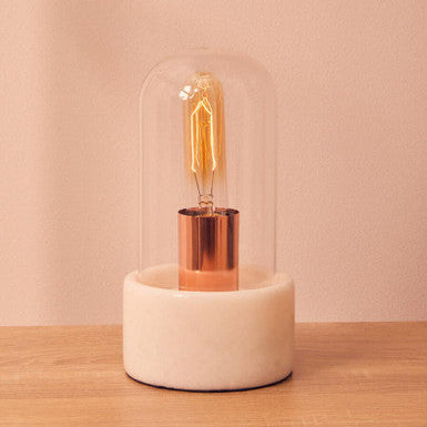 Bell Lamp with White Marble Base