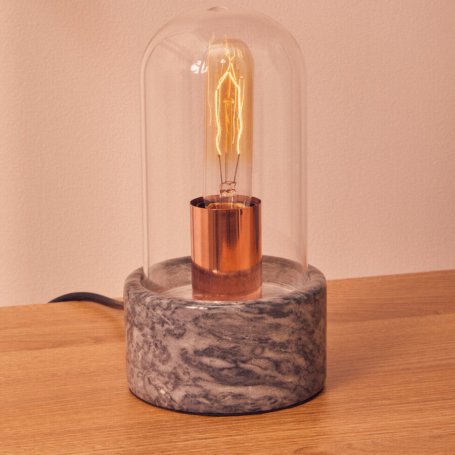 Bell Lamp with Black Marble Base