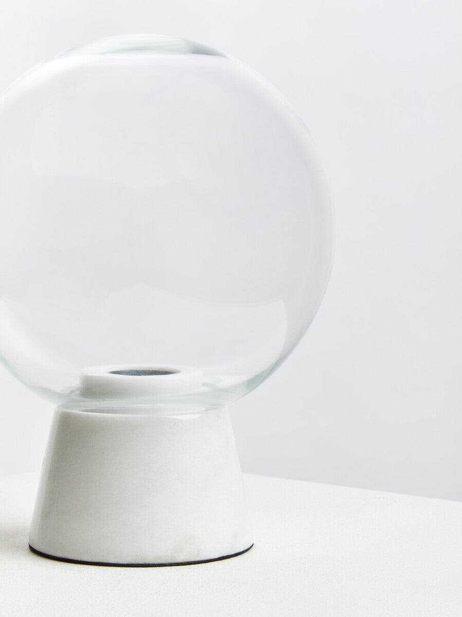Globe Lamp with White Marble Base