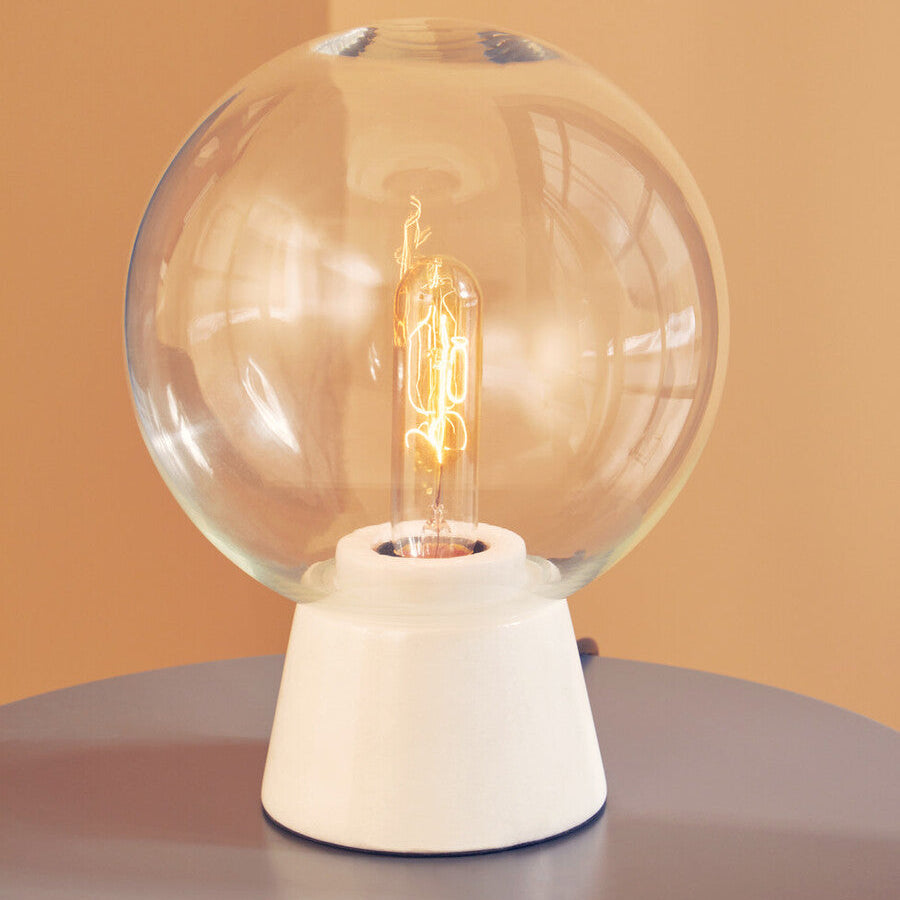 Globe Lamp with White Marble Base