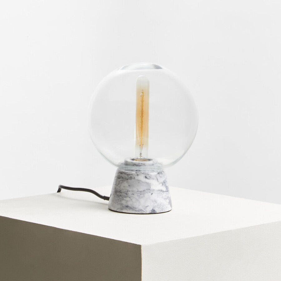 Globe Lamp with Grey Marble Base